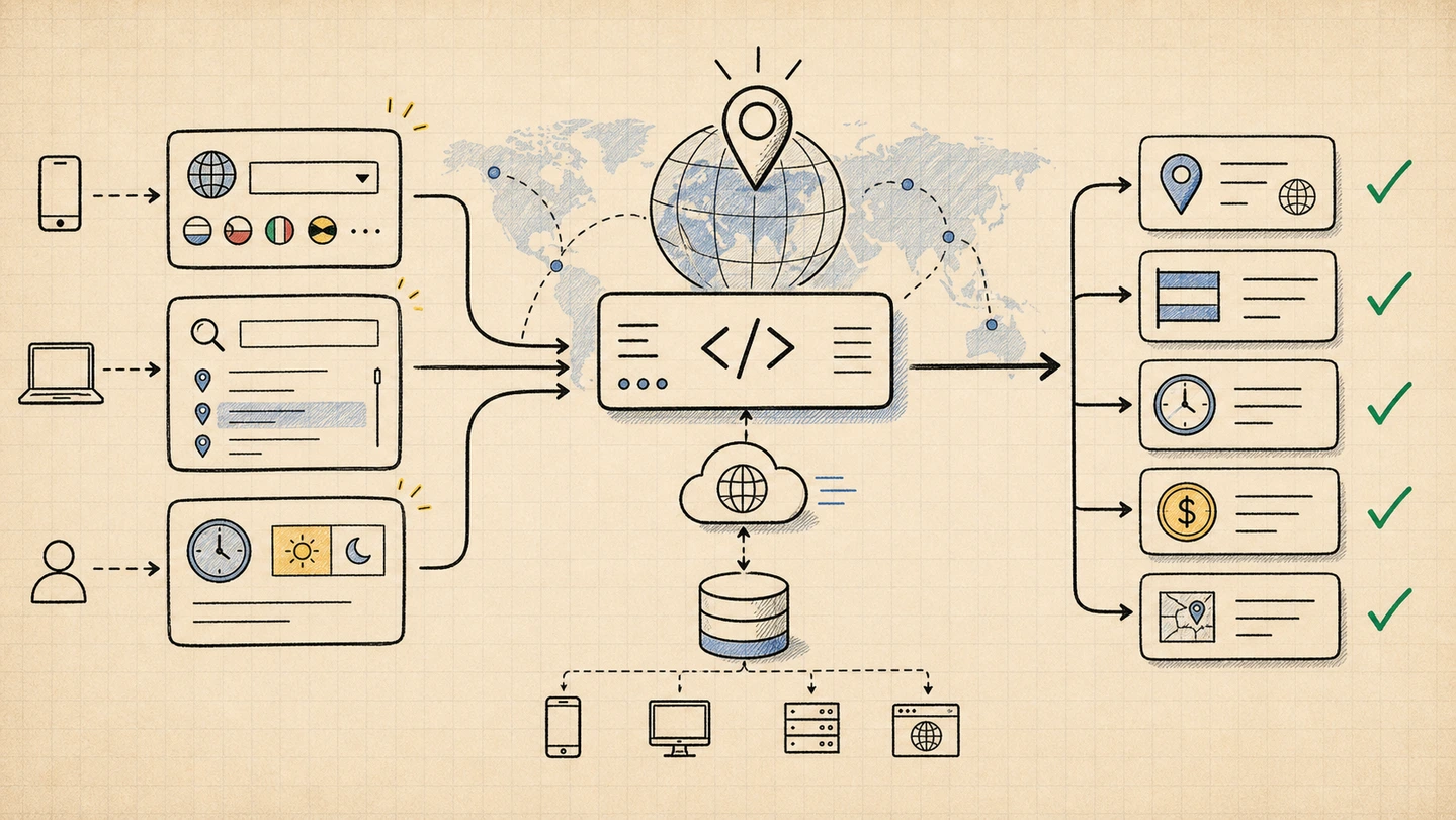 A notebook diagram showing app location needs flowing through a small geolocation API into clean location records